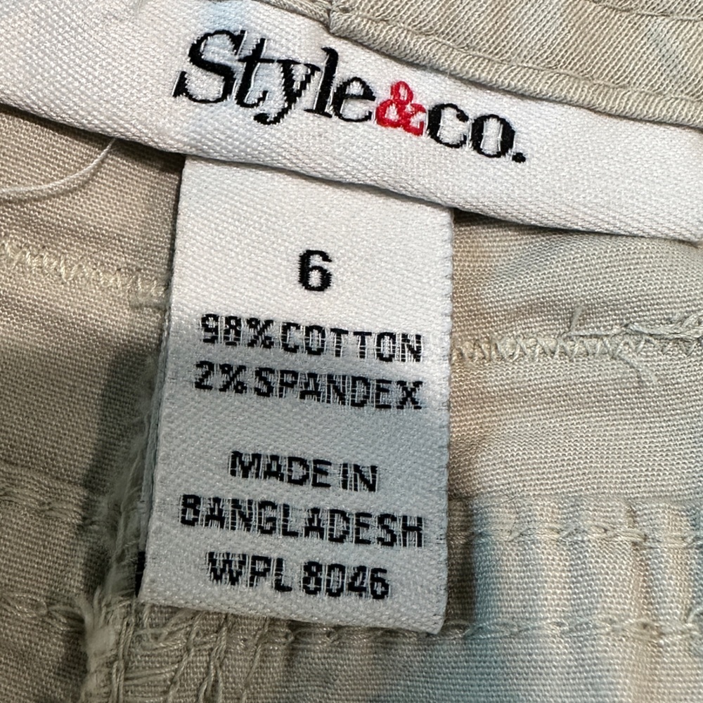 Style & Co. Capri Pants Cargo Style Size 6 Khaki NWT! - Picture 4 of 9